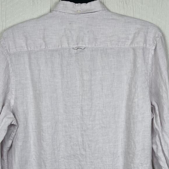 Nordstrom Men’s Linen Shirt men XL Slim fit 100% Linen Light lavender Color - Picture 5 of 7